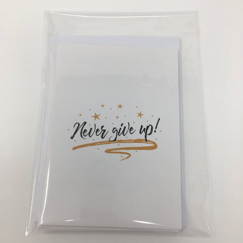 Recognition Card - Never Give Up -Pack of 6